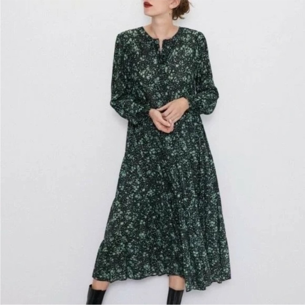 Zara floral midi dress Sz L